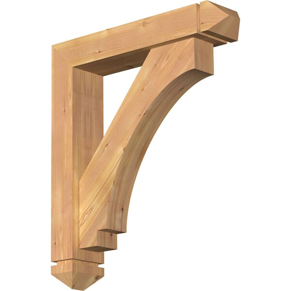 Ekena Millwork Imperial Arts and Crafts Smooth Bracket w/ Offset Brace, Western Red Cedar, 5 1/2"W x 26"D x 30"H BKT0604X26X30IMP03SWR - main